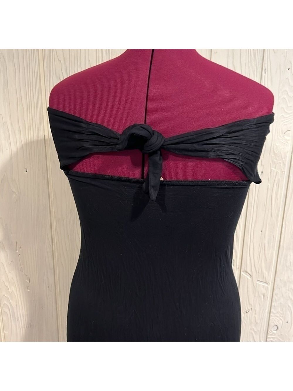 Elan Black Maxi Dress Tie Back Medium - Picture 6 of 11